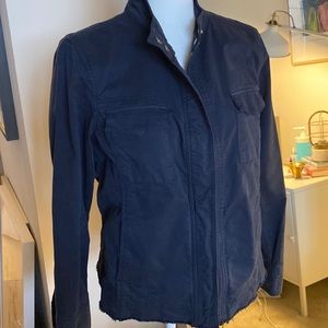Hinge EUC zipper jacket with raw hem